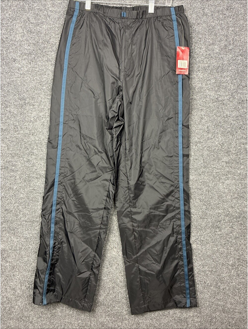 Reebok Womens XL Black Nylon Windbreaker Athletic Lined Pants Vintage 2000 NWT